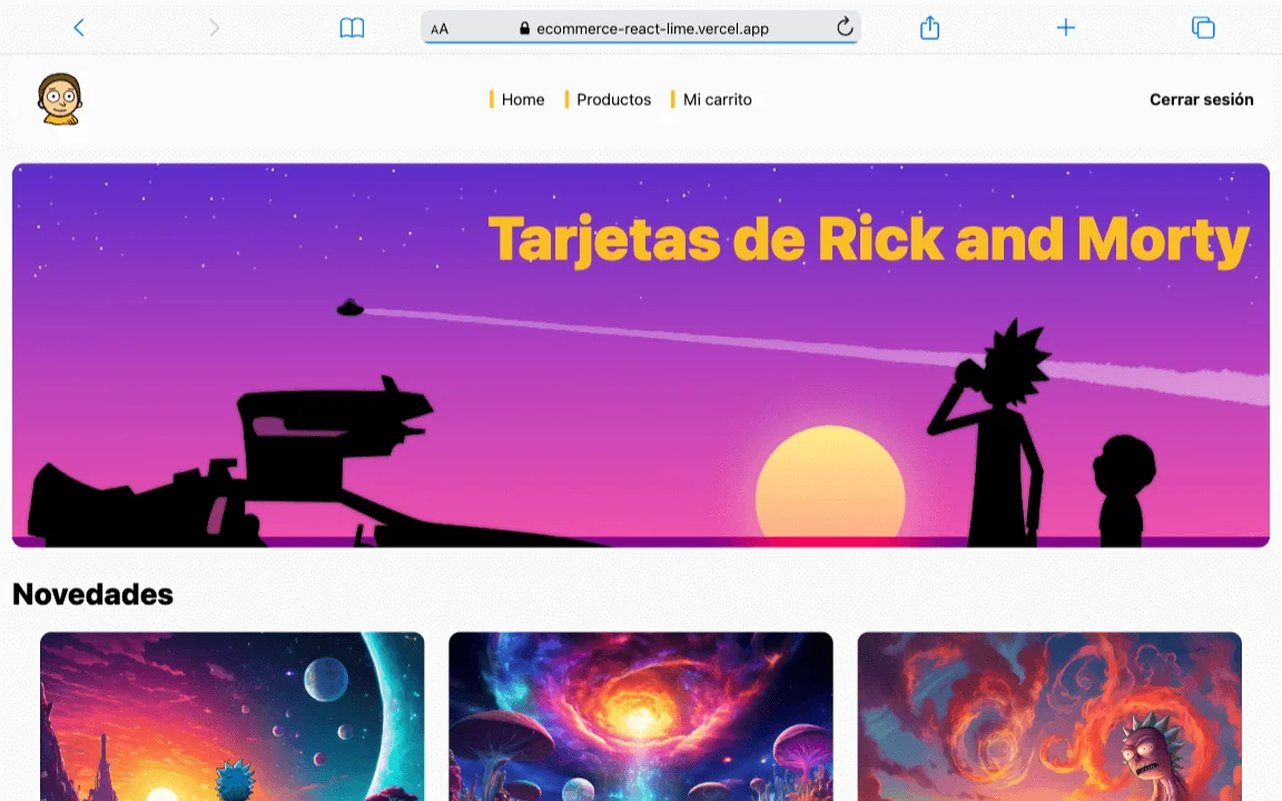 Ecommerce Rick and Morty
